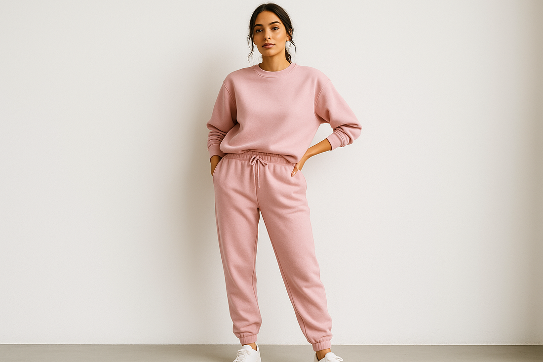 Pink Sweats on woman